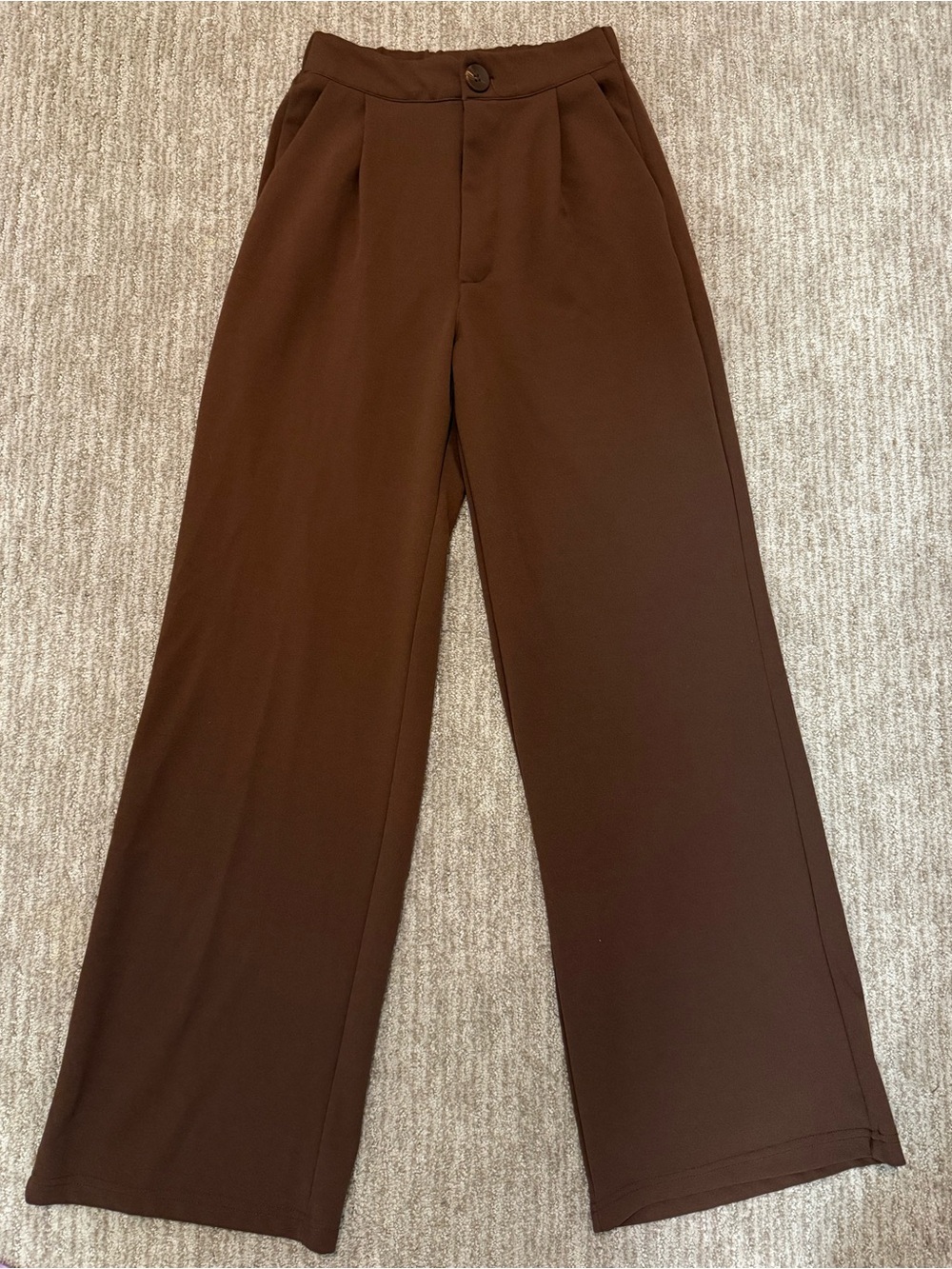 Wide Leg Trousers| Dress Pants| High Waist| Brown